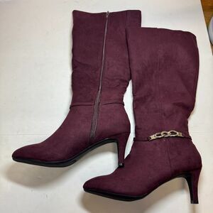 Karen Scott Womens 9 M Wine Red Hanna High Heel Dress Boots DISPLAY HC2